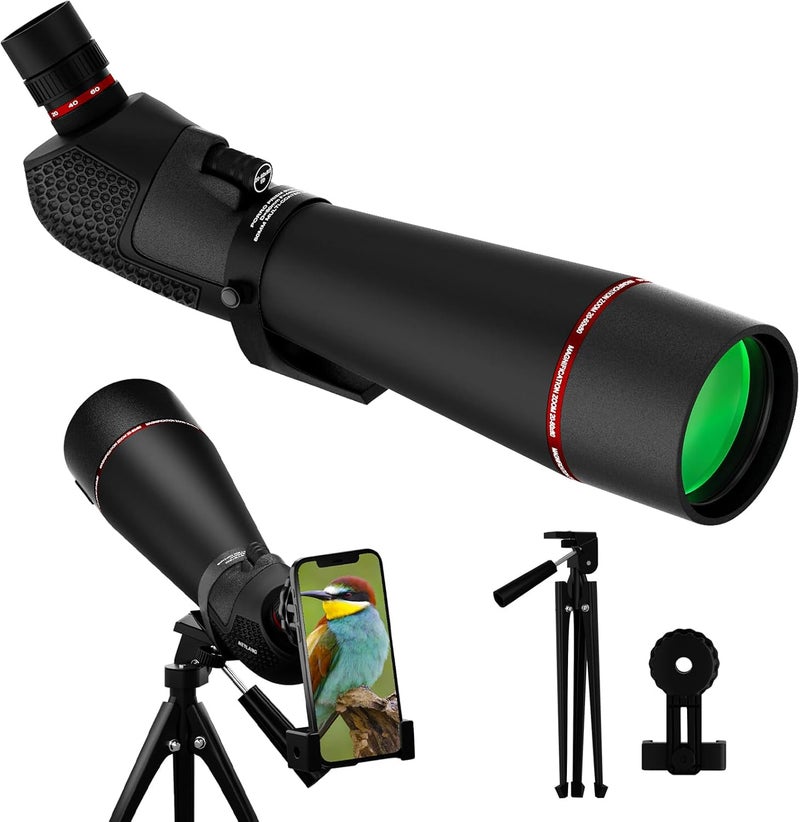 NEYLANG 20-60X80 Spotting Scope for Shooting Hunting - Spotter Scopes with Tripod Phone Adapter Waterproof HD Scope for Target Shooting Bird Watching (20-60X80-1) - Image 1